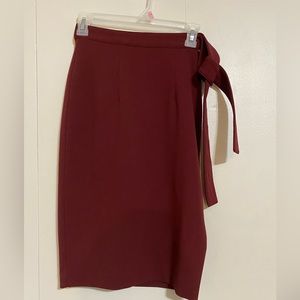 Burgundy pencil skirt